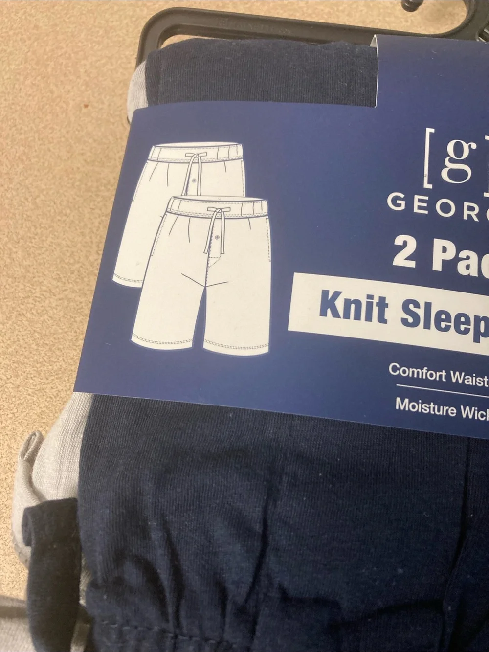 George 2-Pack Knit Sleep Shorts - Navy & Light Gray